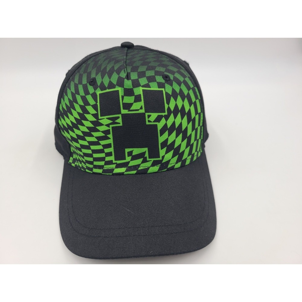 Youth Minecraft Creeper Snapback Hat Cap Video Game Kids Boys Girls‎ Green Black